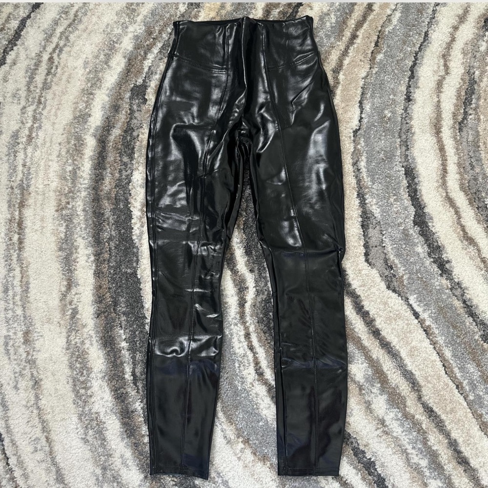 SPANX - real leather! 
Black faux leather leggings #punkrock #gothfashion